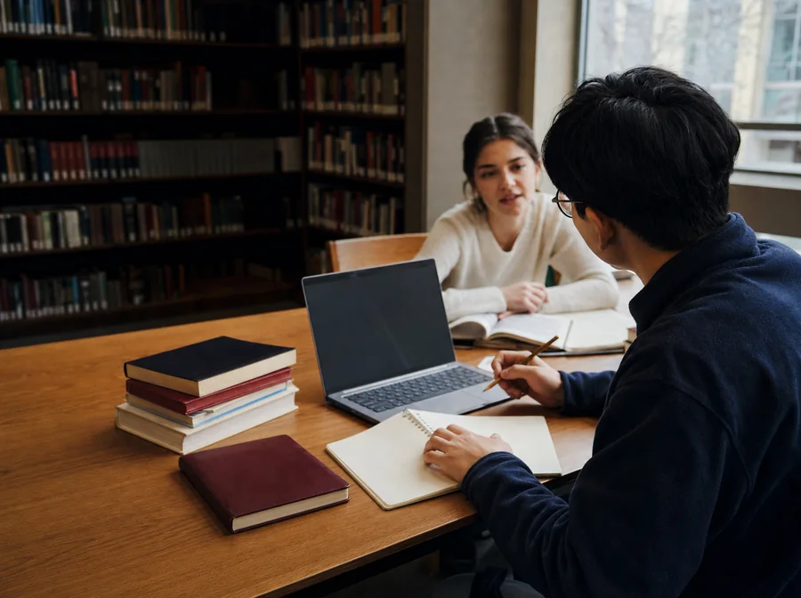 Students preparing scholarship applications